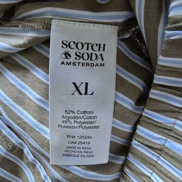 Scotch And Soda Striped Brown And Blue Women's Pants Size XL - Picture 8 of 14